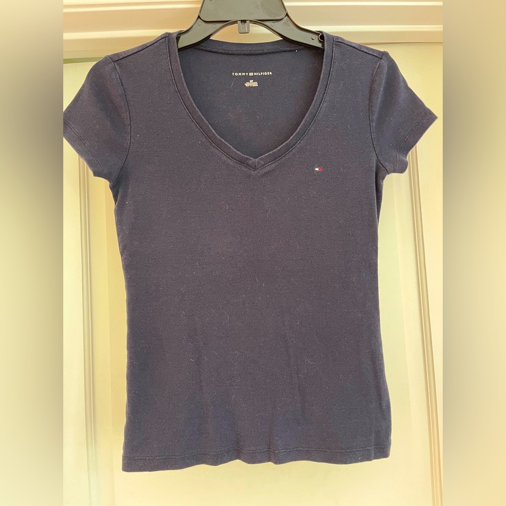 Tommy Hilfiger, small petite navy T-shirt.
